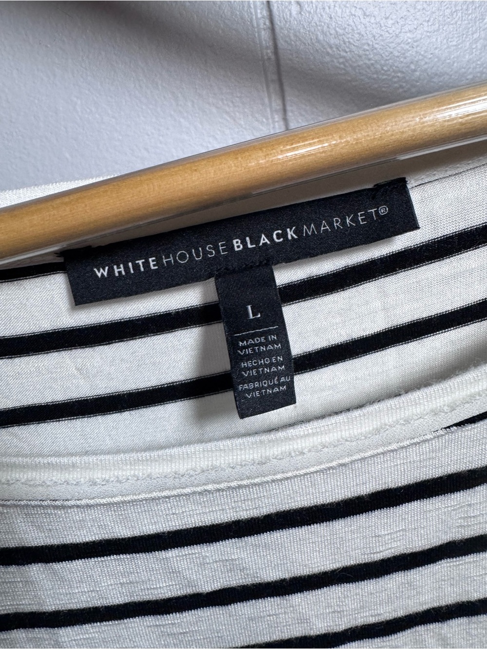 White House Black Market Black & White Striped Long Sleeve Tee